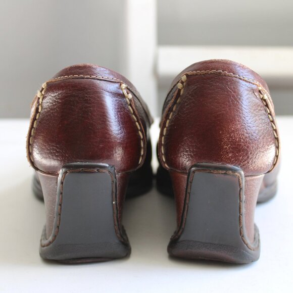 Sofft Dark Brown Aldora Wedge Heel Leather Loafers 1500135 Size 8 - Picture 4 of 8